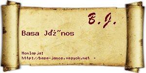 Basa János névjegykártya