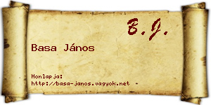 Basa János névjegykártya